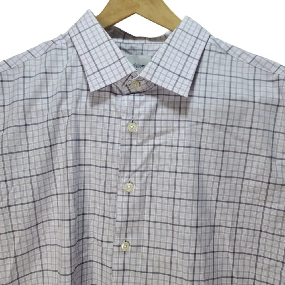 Men's Grid Windowpane Checkered Button Down Shirt - Picture 3 of 10
